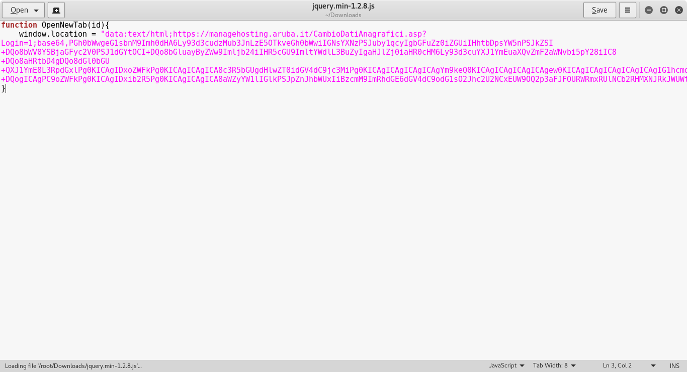Phishing Aruba - Codice 2